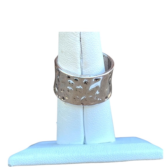 ARTISAN HANDMADE SILVER TONE METALWORK BUTTERFLY CHERRY BLOSSOM RING - Picture 8 of 9